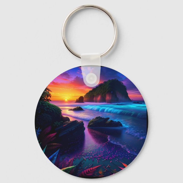 Llavero Fantasía Playa Tropical Uno (Anverso)