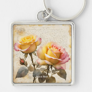 Llavero Fantasía Rosas Cute Escritura Carta