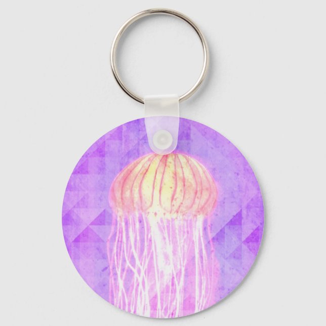 Llavero Fantasía Violeta Púrpura Jellyfish Artístico (Anverso)