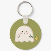 Fantasma Adorable Sosteniendo una Flor Amarilla