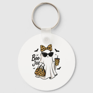 Llavero Fantasma Boo Jee Con Coquette De Café Lazo Hallowe