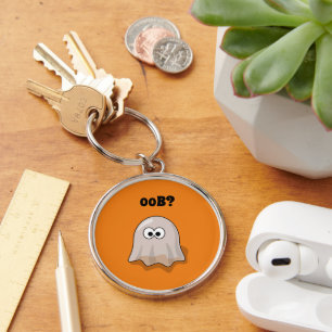 Llavero Fantasma Confundido Dice "¿Oob?" Divertido Dibujo 