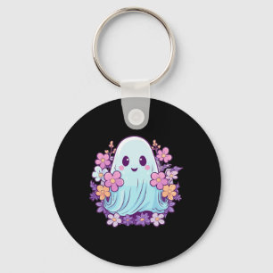 Llavero Fantasma Cuidada Con Flores En Los Niños Fantasma