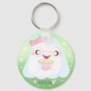 Llavero Fantasma de Cute Matcha Latte