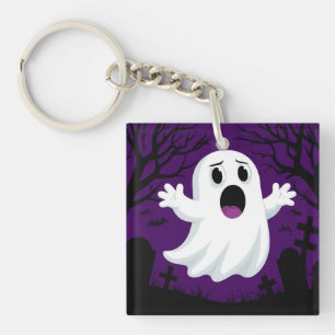 Llavero Fantasma de Dibujos Animados Adorable en Halloween