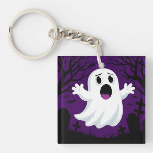 Llavero Fantasma de Dibujos Animados Adorable en Halloween