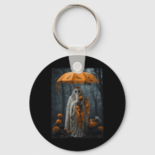 Llavero Fantasma De Fantasma Floral Vintage Halloween En E