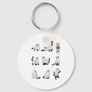 Llavero Fantasma de gato Halloween fantasmagórico lindo pa