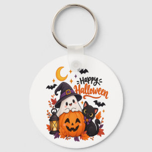Llavero Fantasma de Halloween Feliz Lindo Calabaza Gato Ne