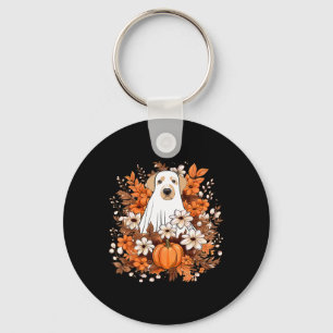 Llavero Fantasma De Perro Con Calabaza Halloween Otoño