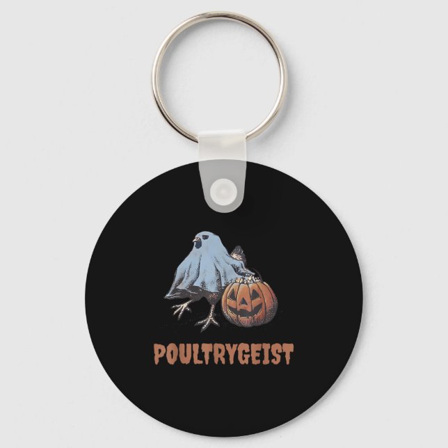 Llavero Fantasma de pollo de Halloween (Anverso)