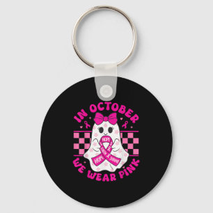 Llavero Fantasma espeluznante de Halloween Rosa Conciencia
