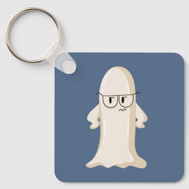 Llavero Fantasma gruñón con gafas (Anverso)