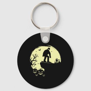 Llavero Fantasma Halloween Snowboard Luna llena Snowboarde
