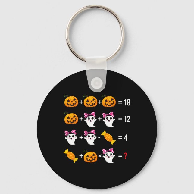 Llavero Fantasma Matemáticas Matemáticas Halloween Cute Sp (Anverso)