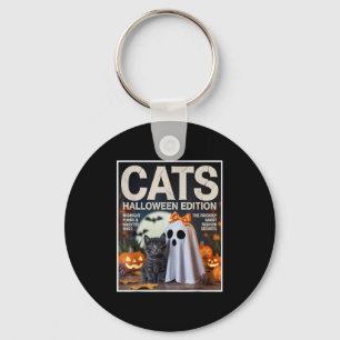 Llavero Fantasma Y Gato Negro Grap Halloween Zine Grap