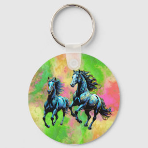Llavero Fantástico Dos Caballos Galopantes
