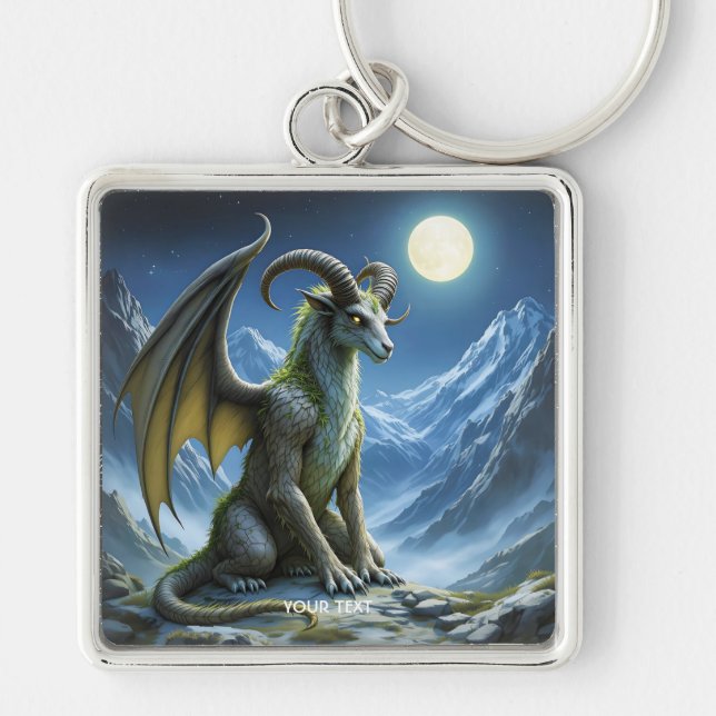 Llavero Fantástico Dragón de Carnero Mítico Lindo (Frente)