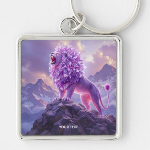 Llavero Fantástico León de Amatista Morado Lindo