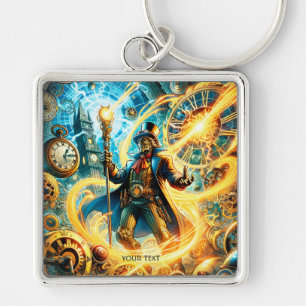 Llavero Fantástico Mago del Tiempo Steampunk Adorable