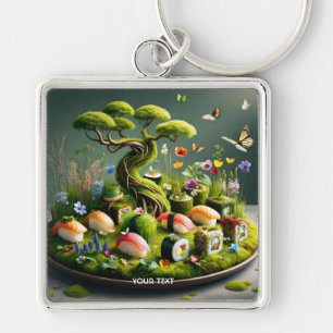 Llavero Fantástico paisaje japonés de sushi lindo