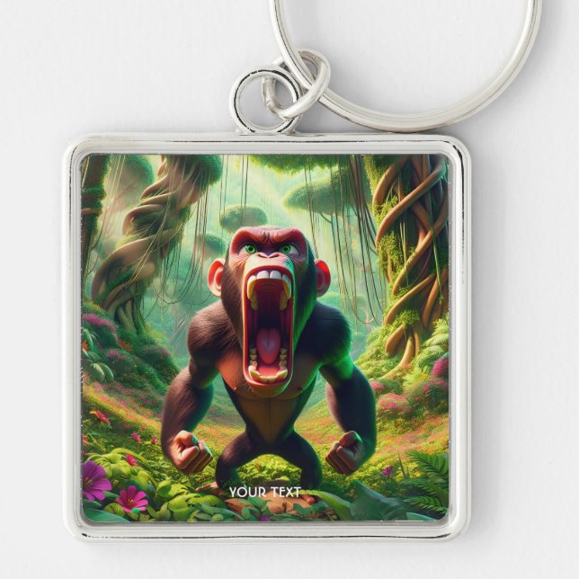 Llavero Fantasy Cute Angry Ape Jungle (Frente)