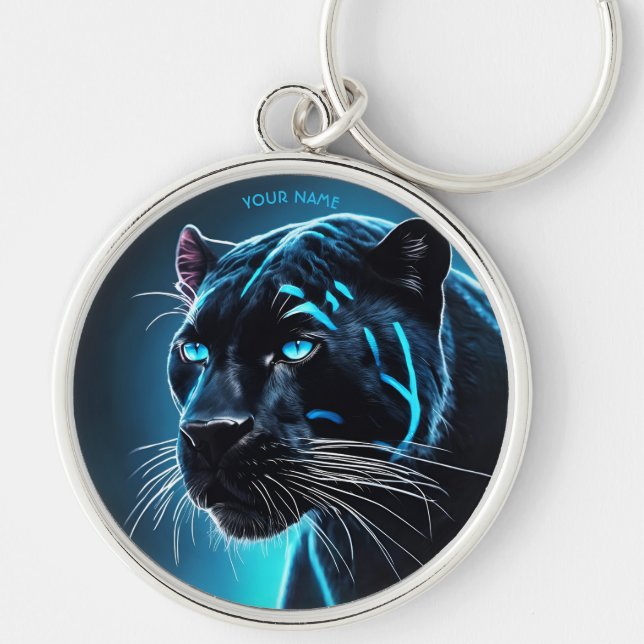 Llavero Fantasy Cute Angry Blue Panther (Frente)