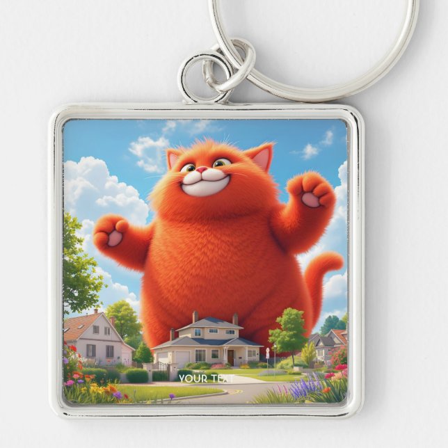 Llavero Fantasy Cute Big Naranja Cat (Frente)