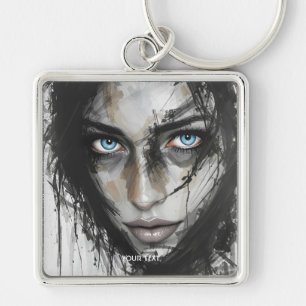 Llavero Fantasy Cute Black Blue Chica