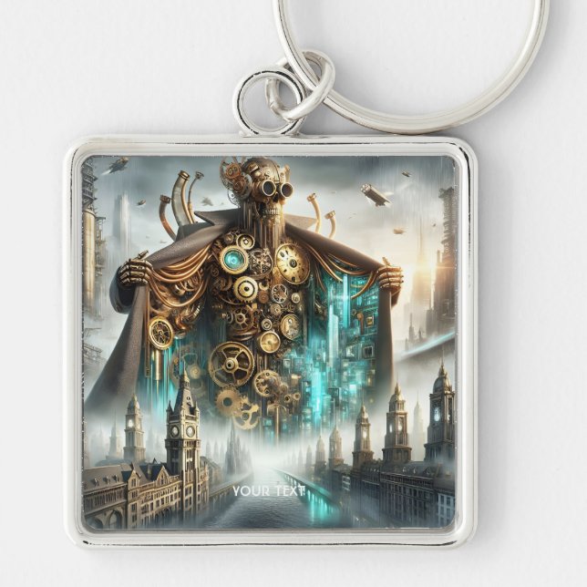 Llavero Fantasy Cute Bridge Steampunk Robot (Frente)