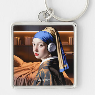 Llavero Fantasy Cute Chica Auriculares Pearl