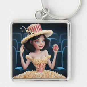 Llavero Fantasy Cute Chica Cine Popcorn