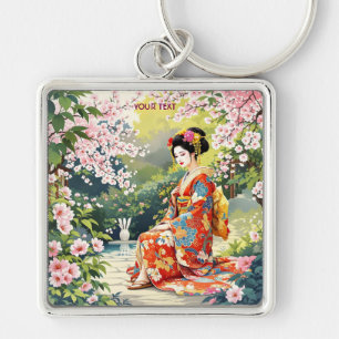 Llavero Fantasy Cute Chica Kimono Sakura