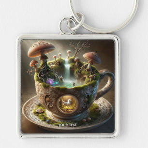 Llavero Fantasy Cute Cup Mushrooms Forest