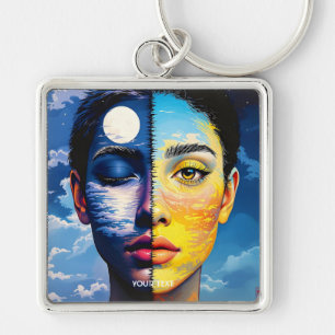 Llavero Fantasy Cute Day Night Face