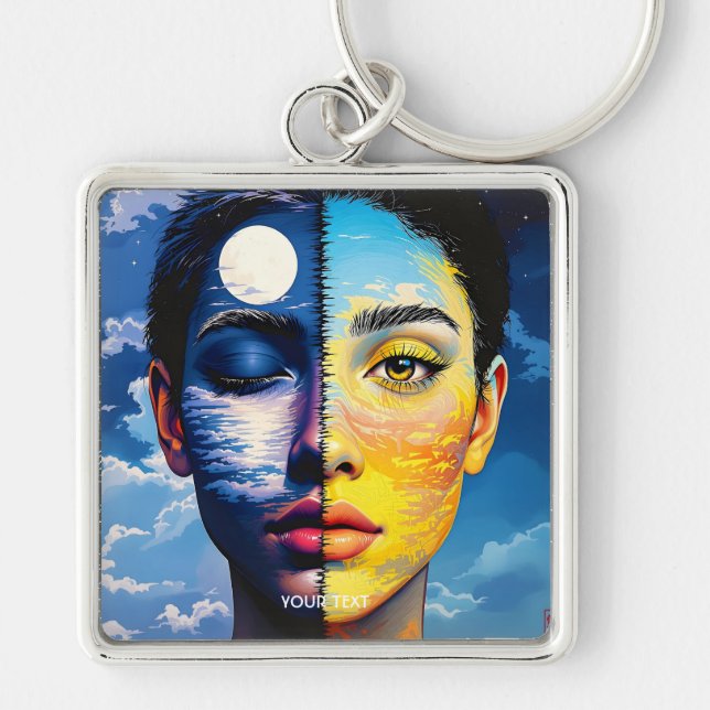 Llavero Fantasy Cute Day Night Face (Frente)