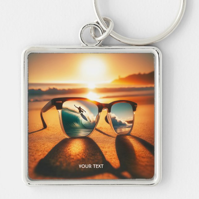 Llavero Fantasy Cute Glasses Sunset Beach (Frente)
