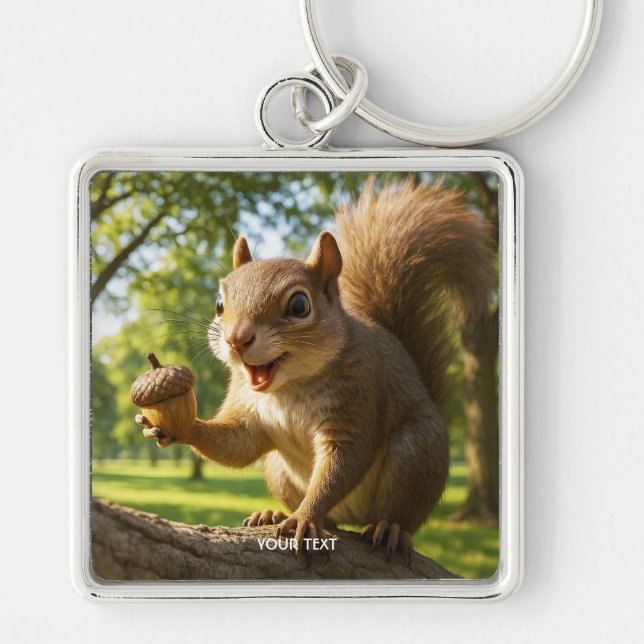 Llavero Fantasy Cute Happy Squirrel Forest (Frente)