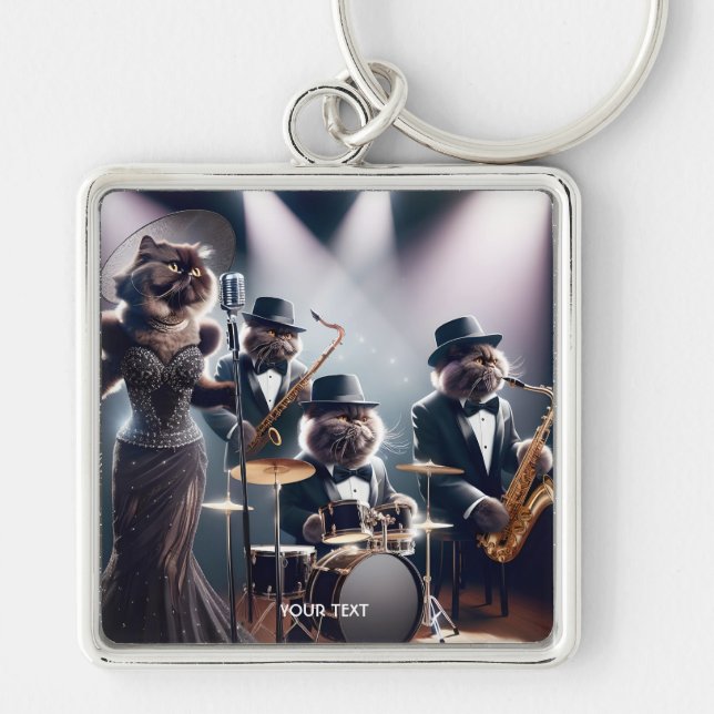 Llavero Fantasy Cute Jazz Band Cats (Frente)