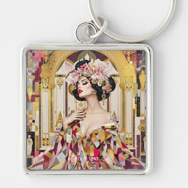 Llavero Fantasy Cute Lady Art Deco (Frente)