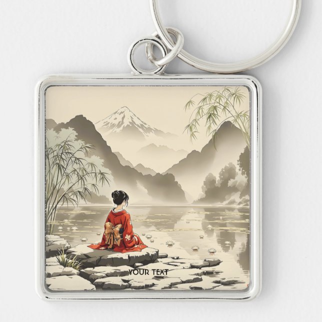 Llavero Fantasy Cute Lake Flowers Chica (Frente)