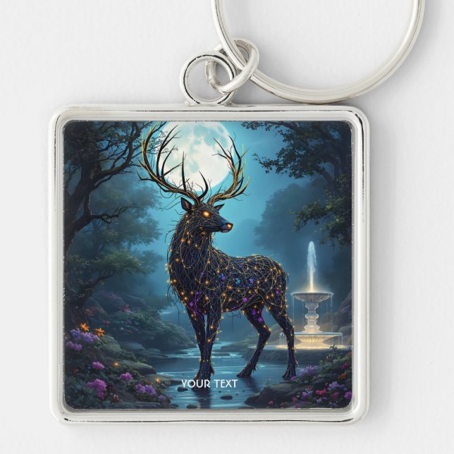 Llavero Fantasy Cute Moon Deer Night (Frente)