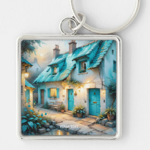 Llavero Fantasy Cute Old Blue House