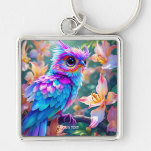 Llavero Fantasy Cute Orquid Exotic Bird