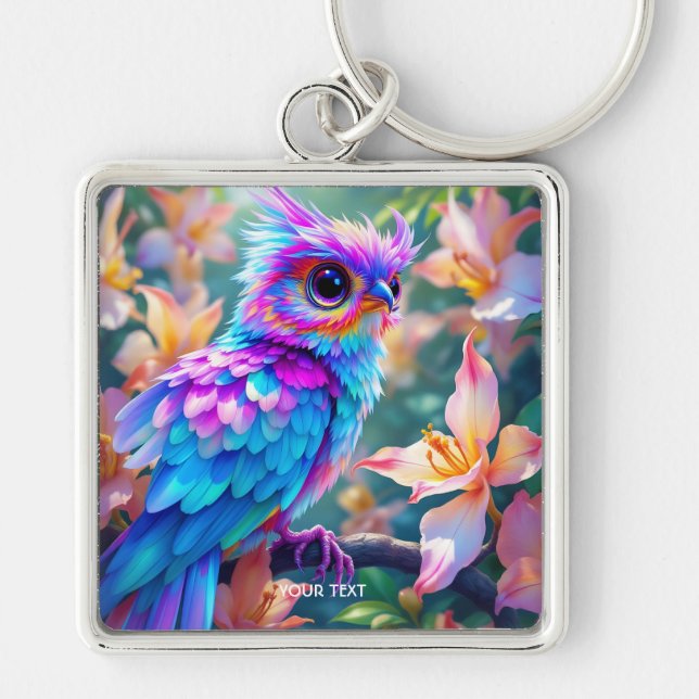 Llavero Fantasy Cute Orquid Exotic Bird (Frente)