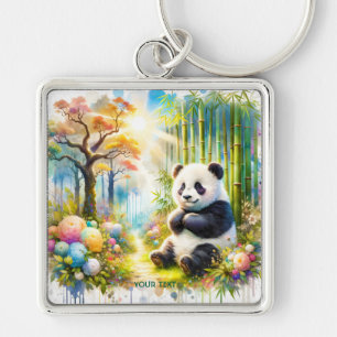 Llavero Fantasy Cute Panda Bamboo Forest