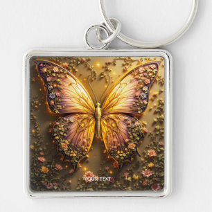 Llavero Fantasy Cute Plum Peach Butfly