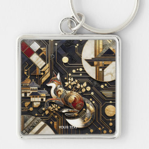 Llavero Fantasy Cute Resumen Arte Fox