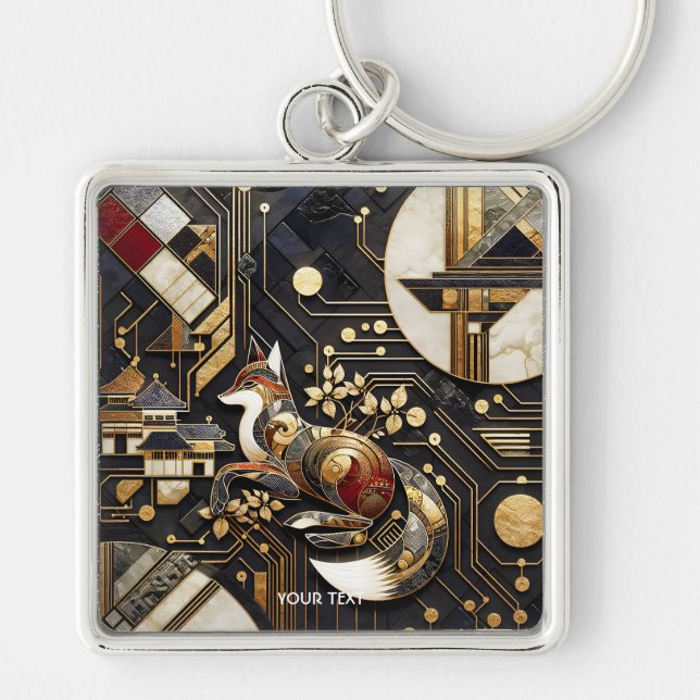 Llavero Fantasy Cute Resumen Arte Fox (Frente)