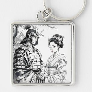 Llavero Fantasy Cute Samurai Geisha Lápiz